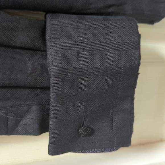 Thomas Dean Men's Black Long Sleeve Button Down Dress Shirt w/Roll Tab Sleeves M - Picture 2 of 10